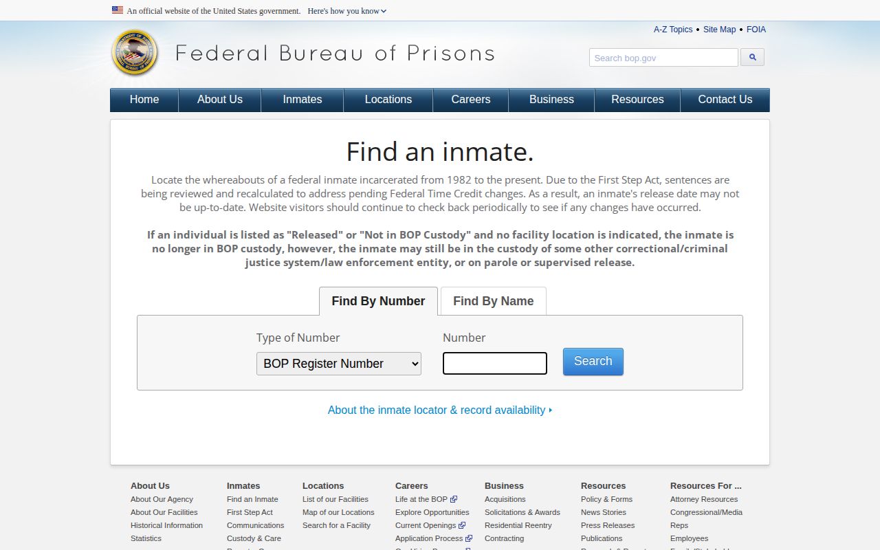 Federal Bureau of Prisons release search for a Leake County federal case